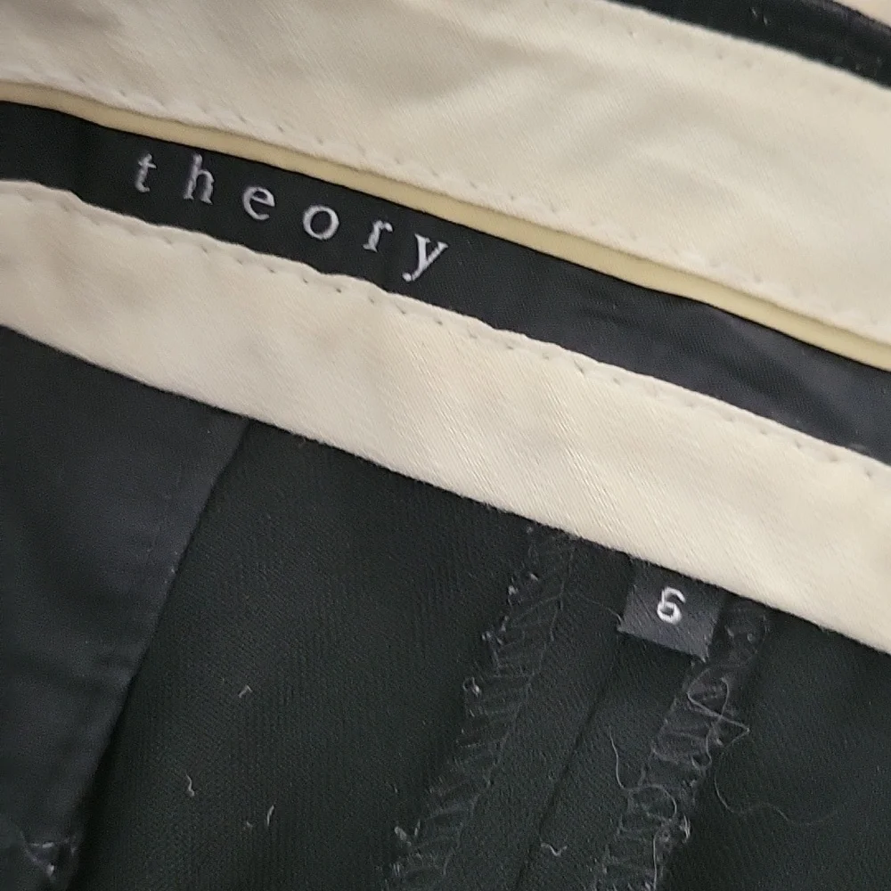 Theory Black Trim Wool  Pants Size 6 - Picture 4 of 7
